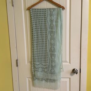 NWOT beautiful light teal & gray patterned scarf